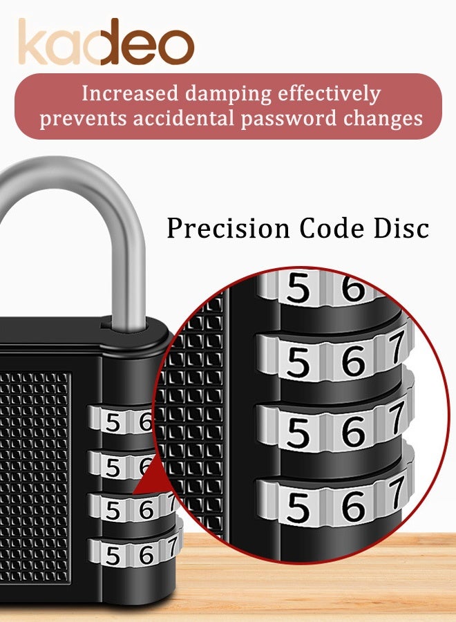 kadeo 4-Digit Combination Lock, Outdoor Waterproof, Password Padlock, Luggage Lock, Padlock for School, Gym, Sports, Fence, Toolbox, Gate, Case, Outdoor, Hasp Storage - Image 4